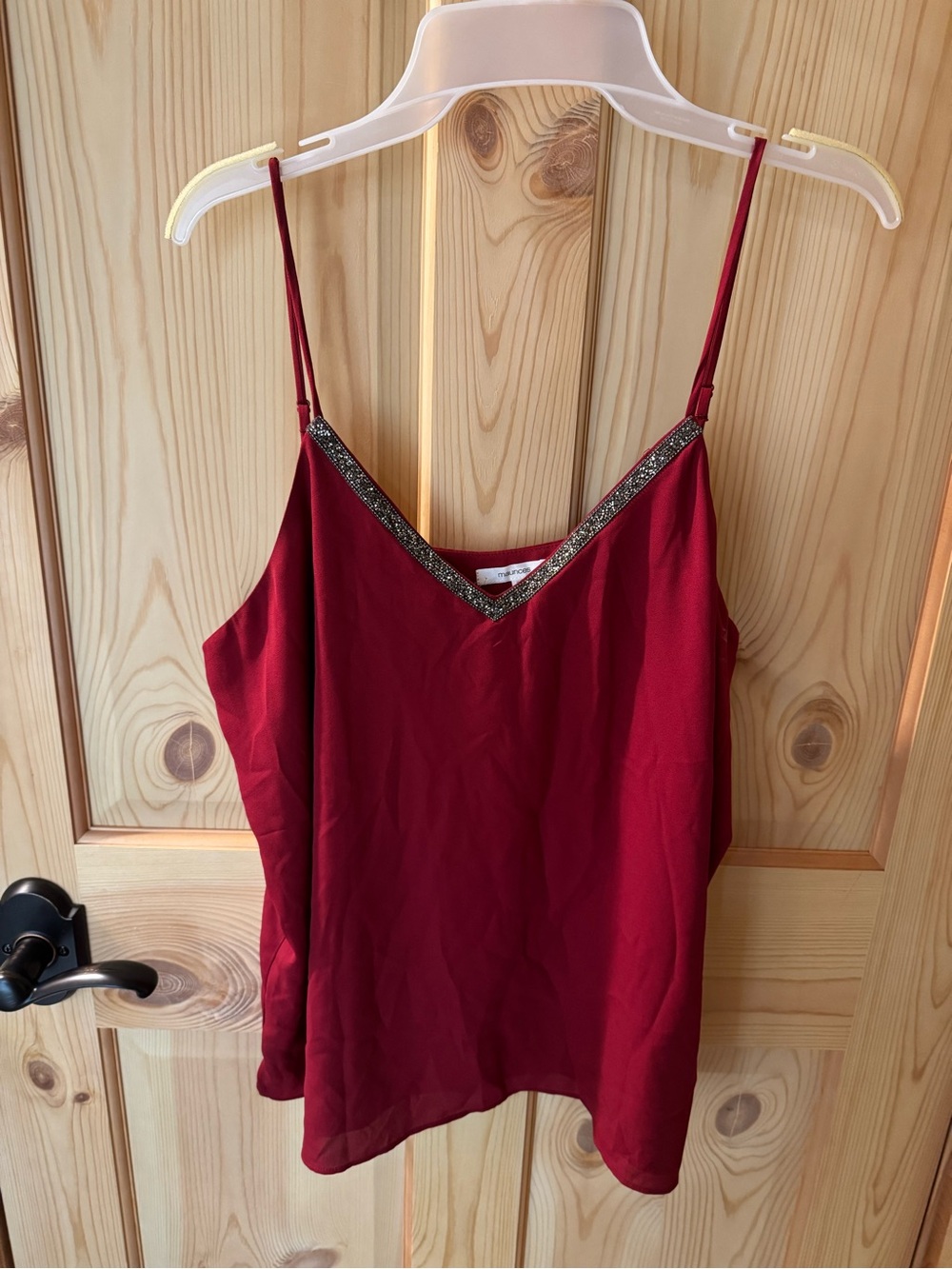 Maurices Burgundy Beaded V-Neck Camisole